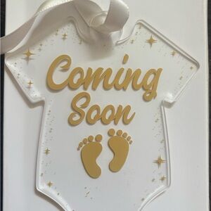 Gold 'Coming Soon' Baby Shower Decoration